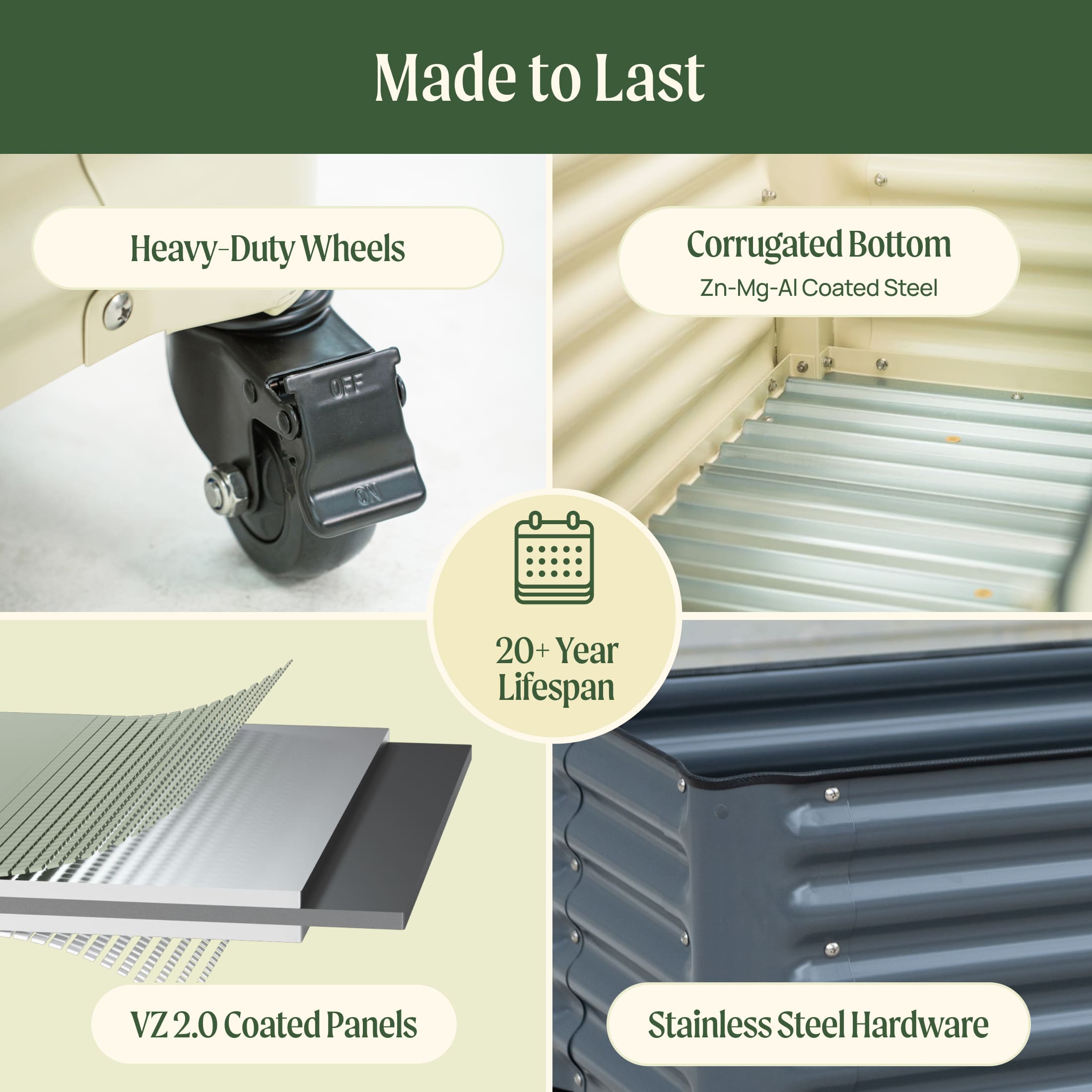 Classic Rolling Cube Planter - 1.75' x 1.75'