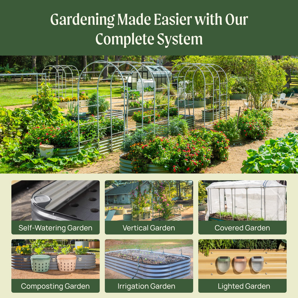 11" Tall 6 In 1 Medium Modular Metal Raised Garden Bed Kit