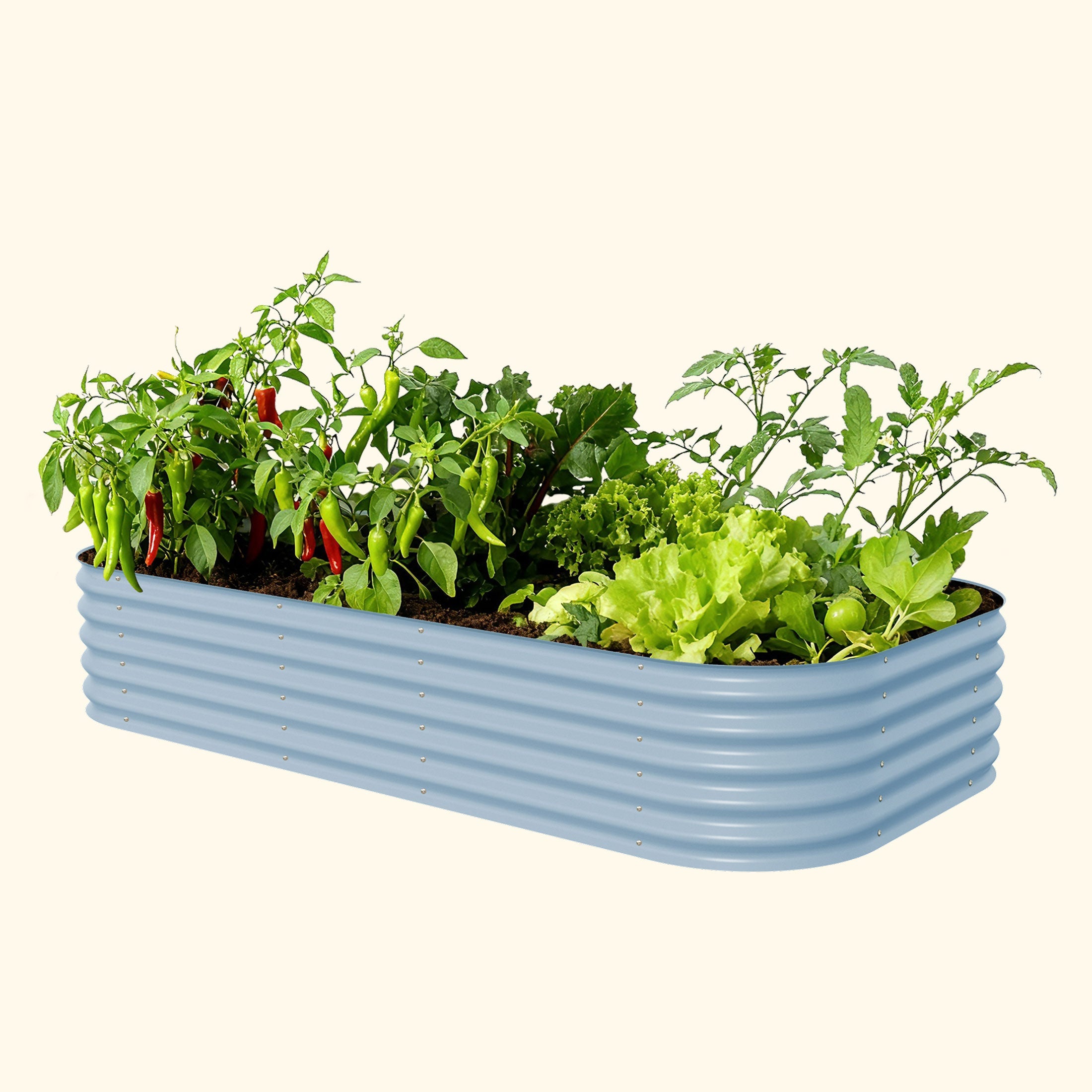 17" Tall 10 In 1 Jumbo Modular Metal Raised Garden Bed Kit