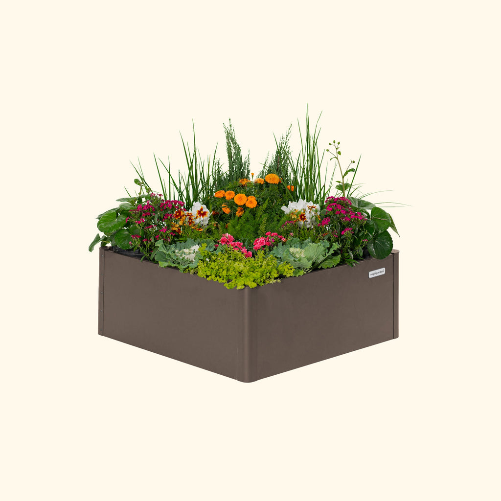 17" Tall Modern 42" x 42" Metal Raised Garden Bed
