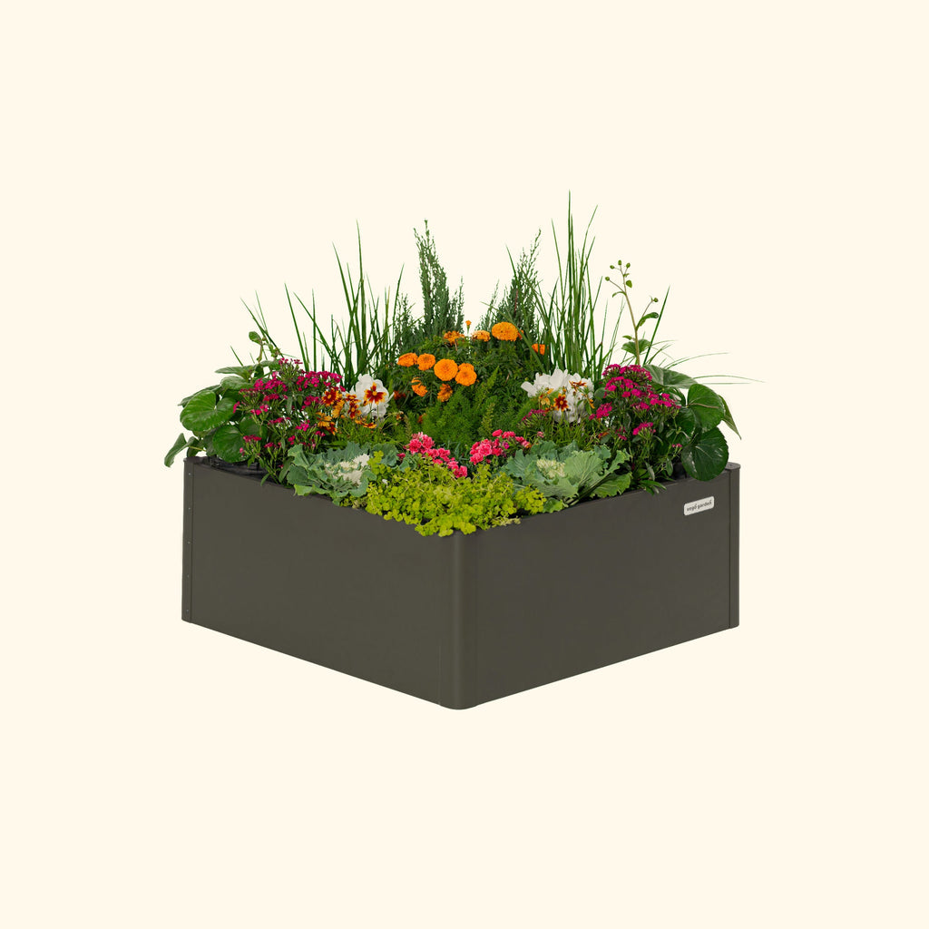 17" Tall Modern 42" x 42" Metal Raised Garden Bed